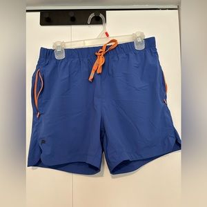 Men’s Fabletics The One Short 5 Inch Inseam Size Medium Orange Blue